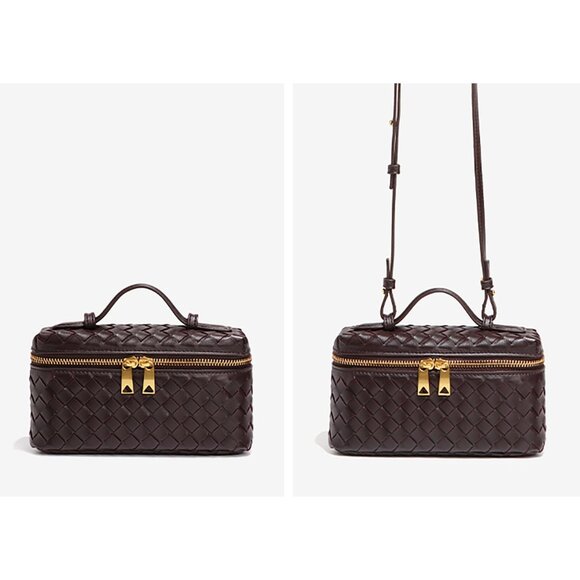 Elegant Woven Crossbody Handbag with Gold Hardware - Ideal for All Occasions - Picture 6 of 7